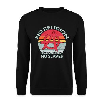 Anarchie Punk Anarchist Punker Symbol Geschenk - Unisex Pullover - Schwarz - Vorne - Alina (178cm) & Michal (187cm)