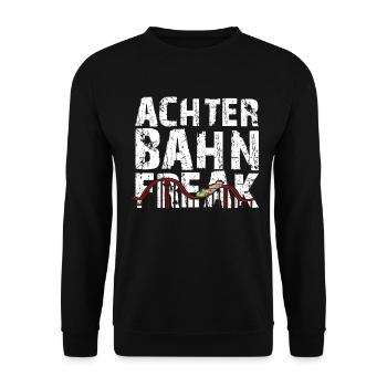 Achterbahn Retro Rollercoaster Freizeitpark Spruch - Unisex Pullover - Schwarz - Vorne - Alina (178cm) & Michal (187cm)