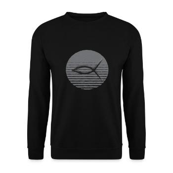 Ichthys Fish Christianity - Sweat-shirt Unisexe - noir - Devant - Alina (178cm) & Michal (187cm)