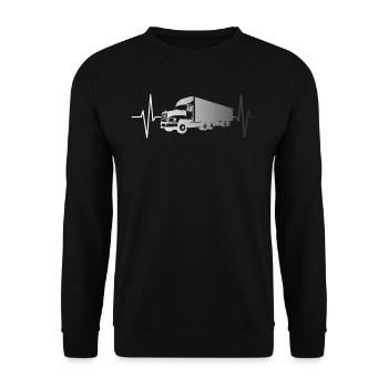 Camion camion camion pouls pouls cadeau - Sweat-shirt Unisexe - noir - Devant - Alina (178cm) & Michal (187cm)