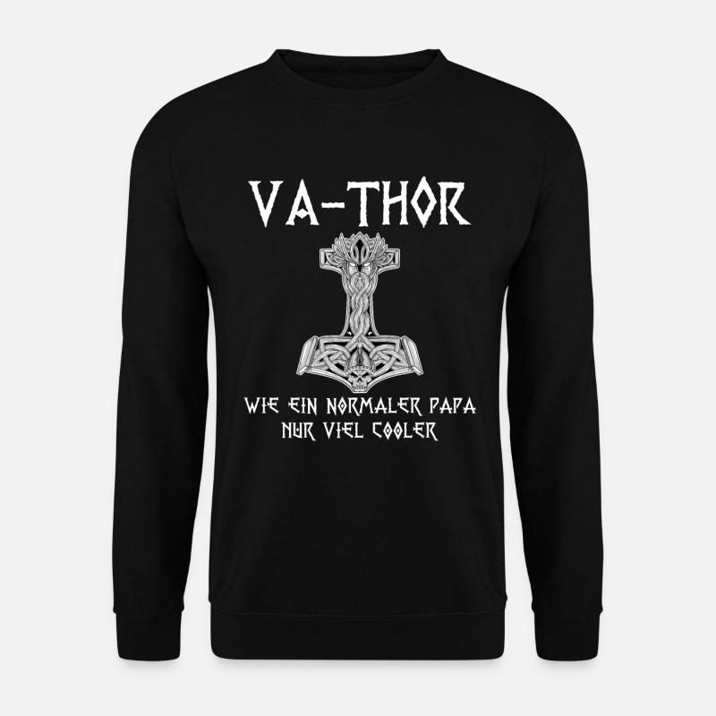 Va-Thor Vater Thor Vatertag Wikinger Papa Geschenk - Unisex Pullover - Schwarz