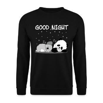 Pyjama koala panda bonne nuit cadeau drôle - Sweat-shirt Unisexe - noir - Devant - Alina (178cm) & Michal (187cm)