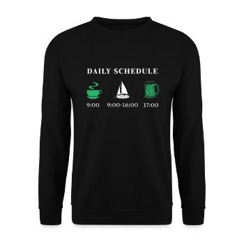 Daily schedule sailing & boating gift - Unisex Sweatshirt - black - Front - Alina (178cm) & Michal (187cm)