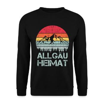 Allgäu Alpen Allgäuer Geschenkidee Spruch - Unisex Pullover - Schwarz - Vorne - Alina (178cm) & Michal (187cm)