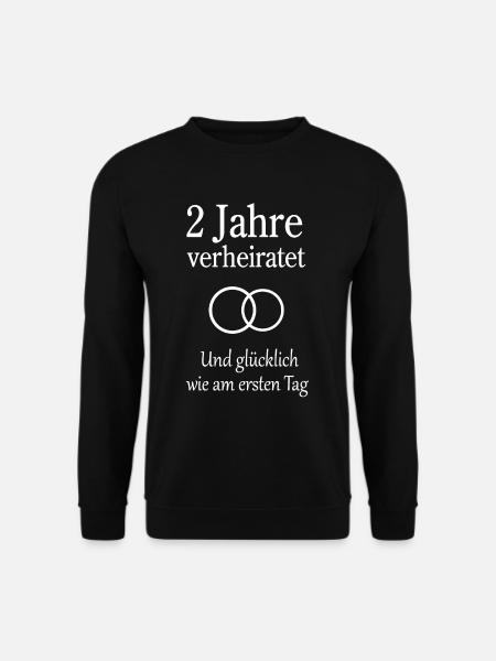 Hochzeitstag Jahrestag 2 Jahre Geschenk Mann Frau - Unisex Pullover - Schwarz
