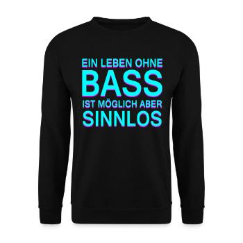 Techno Bass Spruch House Rave Festival Kleidung - Unisex Pullover - Schwarz - Vorne - Alina (178cm) & Michal (187cm)