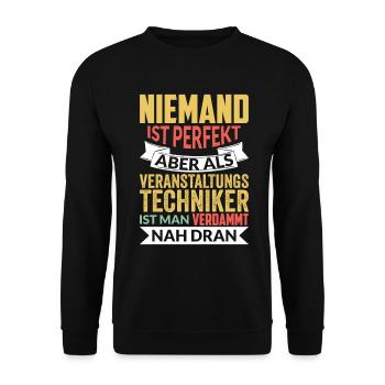 Veranstaltungstechniker Veranstaltungstechnik - Unisex Pullover - Schwarz - Vorne - Alina (178cm) & Michal (187cm)