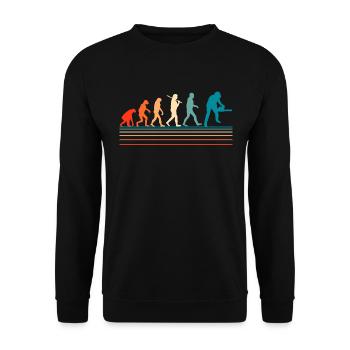 Retro evolution lumberjack chainsaw wood forest - Unisex Sweatshirt - black - Front - Alina (178cm) & Michal (187cm)
