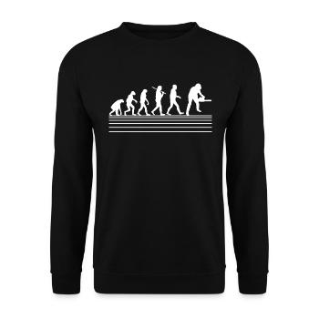 Retro evolution lumberjack chainsaw wood forest - Unisex Sweatshirt - black - Front - Alina (178cm) & Michal (187cm)