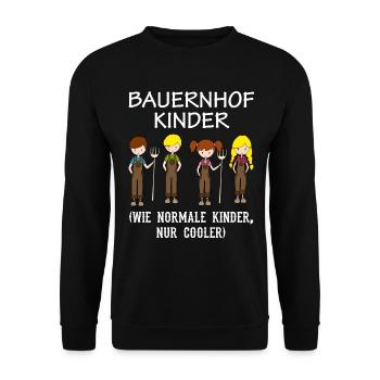 Bauernhof Kinder Landwirt Bauer Spruch Geschenk - Unisex Pullover - Schwarz - Vorne - Alina (178cm) & Michal (187cm)