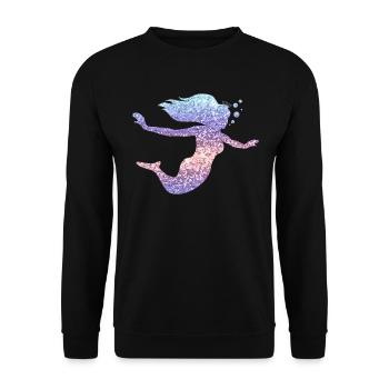 Sirène paillettes cadeau femmes filles - Sweat-shirt Unisexe - noir - Devant - Alina (178cm) & Michal (187cm)