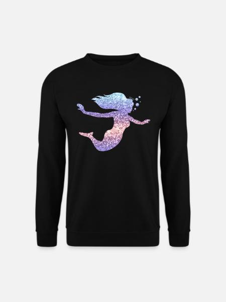Meerjungfrau Glitzer Geschenk Frauen Mädchen - Unisex Pullover - Schwarz