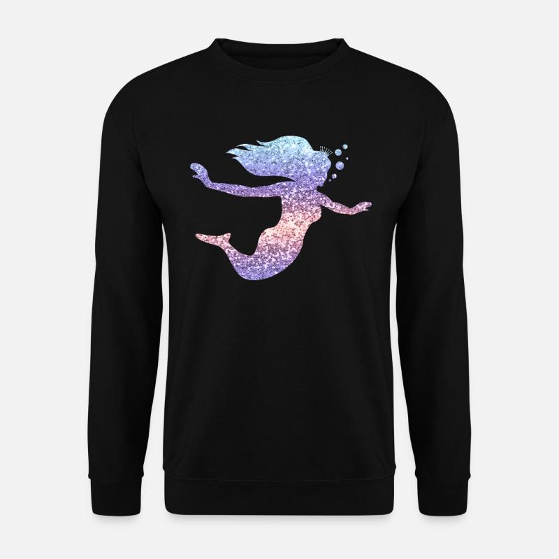 Meerjungfrau Glitzer Geschenk Frauen Mädchen - Unisex Pullover - Schwarz