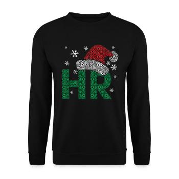 HR Santa Hat Gestion des ressources humaines drôle - Sweat-shirt Unisexe - noir - Devant - Alina (178cm) & Michal (187cm)