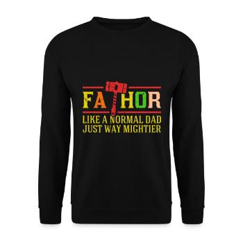Cadeau de papa Vikings de la fête des pères de Fa-Thor Father Thor - Sweat-shirt Unisexe - noir - Devant - Alina (178cm) & Michal (187cm)