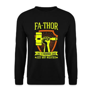 Cadeau de papa Vikings de la fête des pères de Fa-Thor Father Thor - Sweat-shirt Unisexe - noir - Devant - Alina (178cm) & Michal (187cm)