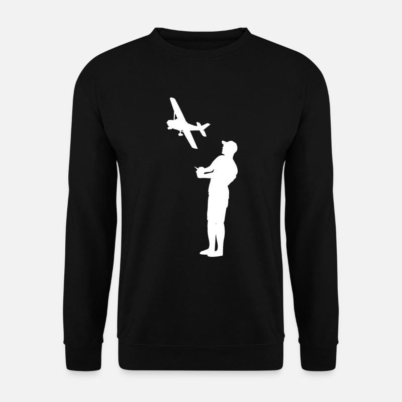 Modellflug Modellbauer Flugzeug Geschenk - Unisex Pullover - Schwarz