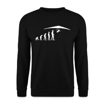 Drachenfliegen Drachenflieger Evolution Lustig - Unisex Pullover - Schwarz - Vorne - Alina (178cm) & Michal (187cm)