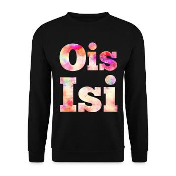 Bayern bayerischer Spruch Ois Isi Lustig Geschenk - Unisex Pullover - Schwarz - Vorne - Alina (178cm) & Michal (187cm)