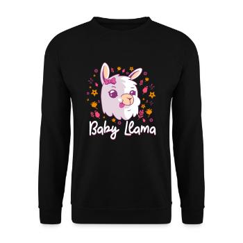 Baby Lama T-Shirt Geschenk Kinder - Unisex Pullover - Schwarz - Vorne - Alina (178cm) & Michal (187cm)