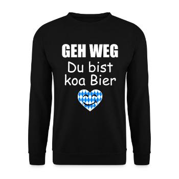 Bayerischer Bier Spruch Lustig - Unisex Pullover - Schwarz - Vorne - Alina (178cm) & Michal (187cm)