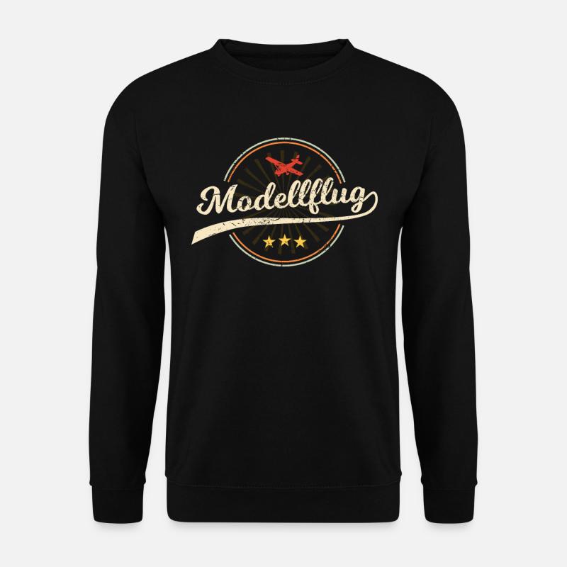 Modellflug Modellbauer Flugzeug Geschenk Retro - Unisex Pullover - Schwarz
