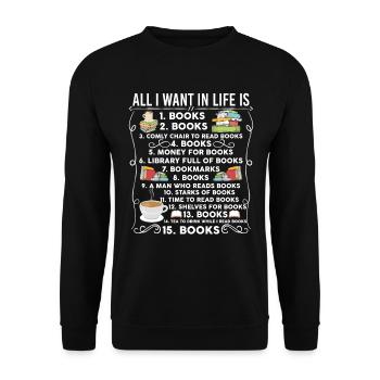 Tout ce que je veux dans la vie, ce sont des livres T-shirt - Sweat-shirt Unisexe - noir - Devant - Alina (178cm) & Michal (187cm)