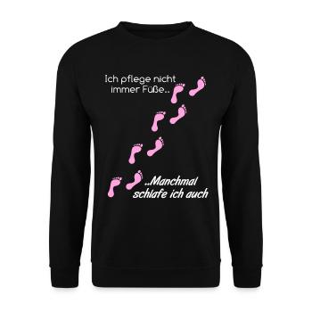 Fußpflege Pediküre Podologe Nagelstudio Geschenk - Unisex Pullover - Schwarz - Vorne - Alina (178cm) & Michal (187cm)
