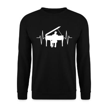 Joueur de piano EKG ligne piano piano cadeau - Sweat-shirt Unisexe - noir - Devant - Alina (178cm) & Michal (187cm)