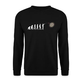 Dart Evolution Design für einen Dartspieler - Unisex Pullover - Schwarz - Vorne - Alina (178cm) & Michal (187cm)