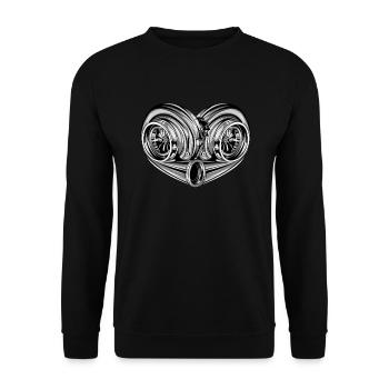 Turbocompresseur conception de coeur pour un mécanicien de voiture - Sweat-shirt Unisexe - noir - Devant - Alina (178cm) & Michal (187cm)