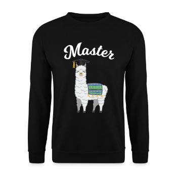 Master's degree graduation Llama Alpaca gift - Unisex Sweatshirt - black - Front - Alina (178cm) & Michal (187cm)