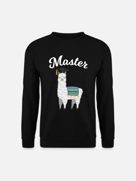 Master Studium Abschluss Lama Alpaka Geschenk - Unisex Pullover - Schwarz
