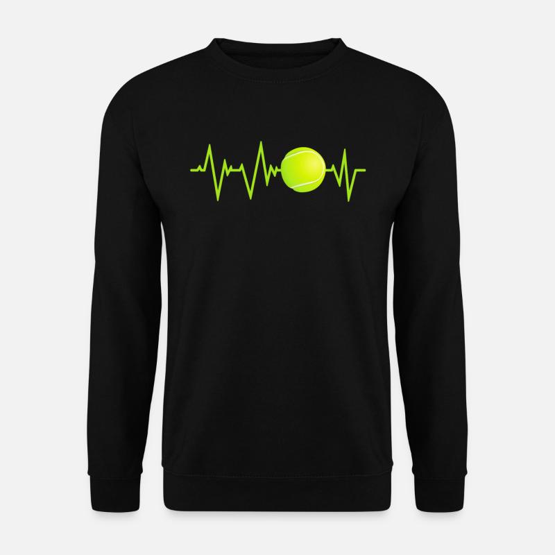 Tennis Herzschlag T-Shirt Geschenk - Unisex Pullover - Schwarz