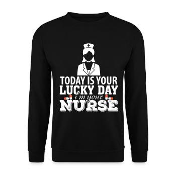 Nurse caregiver gift - Unisex Sweatshirt - black - Front - Alina (178cm) & Michal (187cm)