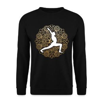 Yoga pose namaste mandala femmes idée cadeau - Sweat-shirt Unisexe - noir - Devant - Alina (178cm) & Michal (187cm)