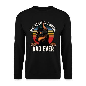 Best Miniature Pinscher Dad Ever - Unisex Pullover - Schwarz - Vorne - Alina (178cm) & Michal (187cm)
