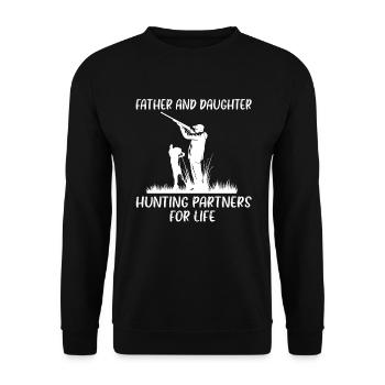Cadeau de chemise de chasse père et fille - Sweat-shirt Unisexe - noir - Devant - Alina (178cm) & Michal (187cm)