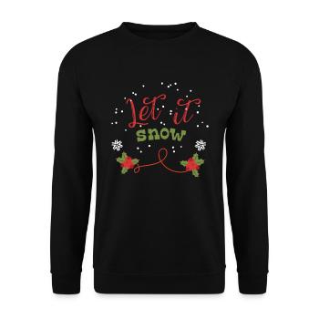 Lass Es Schneien Winter Geschenk Weihnachten - Unisex Pullover - Schwarz - Vorne - Alina (178cm) & Michal (187cm)