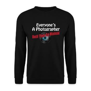 Photographe T-Shirt cadeau photographie - Sweat-shirt Unisexe - noir - Devant - Alina (178cm) & Michal (187cm)