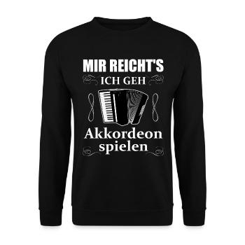 Akkordeon Akkordeonspieler Spruch Geschenk - Unisex Pullover - Schwarz - Vorne - Alina (178cm) & Michal (187cm)