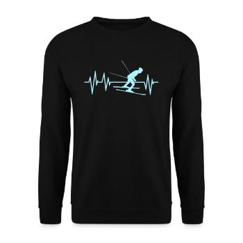 Le rythme cardiaque du ski - Sweat-shirt Unisexe - noir - Devant - Alina (178cm) & Michal (187cm)