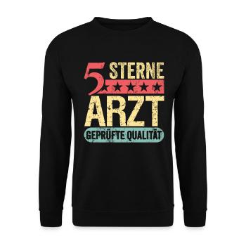 Lustiger Arzt Spruch - Unisex Pullover - Schwarz - Vorne - Alina (178cm) & Michal (187cm)