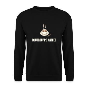 Blutgruppe Kaffee Koffein - Unisex Pullover - Schwarz - Vorne - Alina (178cm) & Michal (187cm)