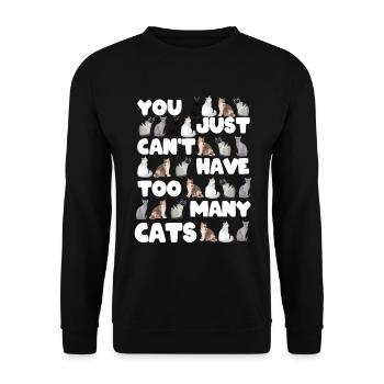 Chats drôles chemise cadeau chats - Sweat-shirt Unisexe - noir - Devant - Alina (178cm) & Michal (187cm)