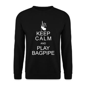 Play Bagpipes Funny Saying Gift - Unisex Sweatshirt - black - Front - Alina (178cm) & Michal (187cm)