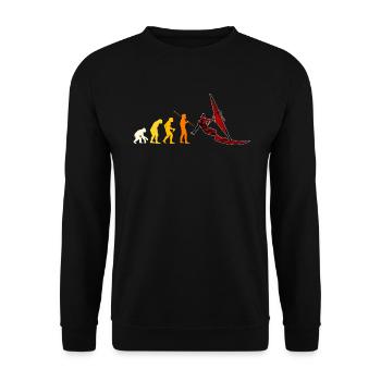 Windsurfen Evolution Geschenk - Unisex Pullover - Schwarz - Vorne - Alina (178cm) & Michal (187cm)