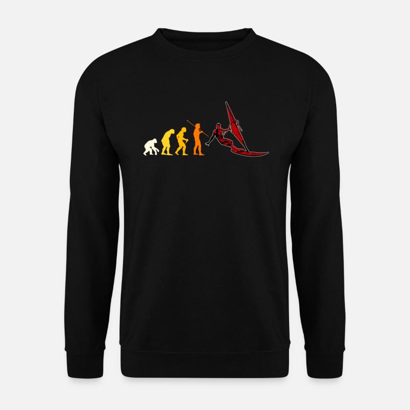 Windsurfen Evolution Geschenk - Unisex Pullover - Schwarz