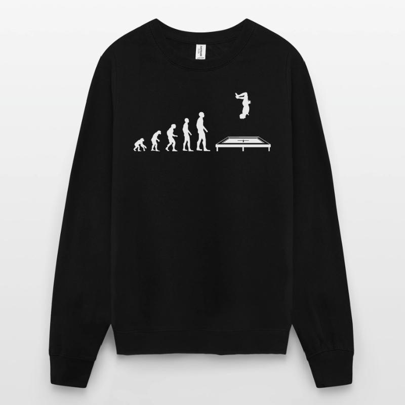 Trampolin Springen Sprung Evolution Geschenk Unisex Pullover