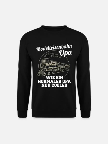 Modelleisenbahn Opa Spruch Großvater Geschenk - Unisex Pullover - Schwarz